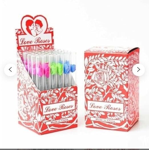 Love Roses Glass Tubes 36pcs = 2 Box Wholesale Price 72Pcs Total