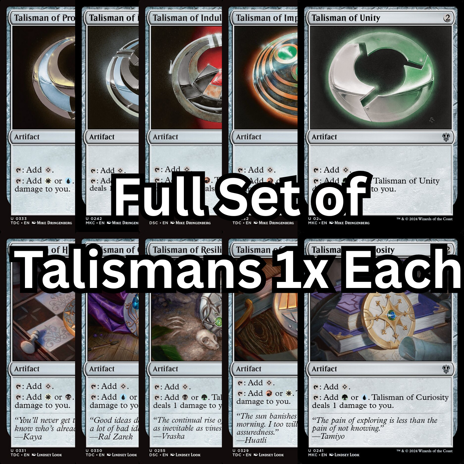 Full Set of all 10 Talisman - MTG Mana Rocks Talismans - Commander Staples NM