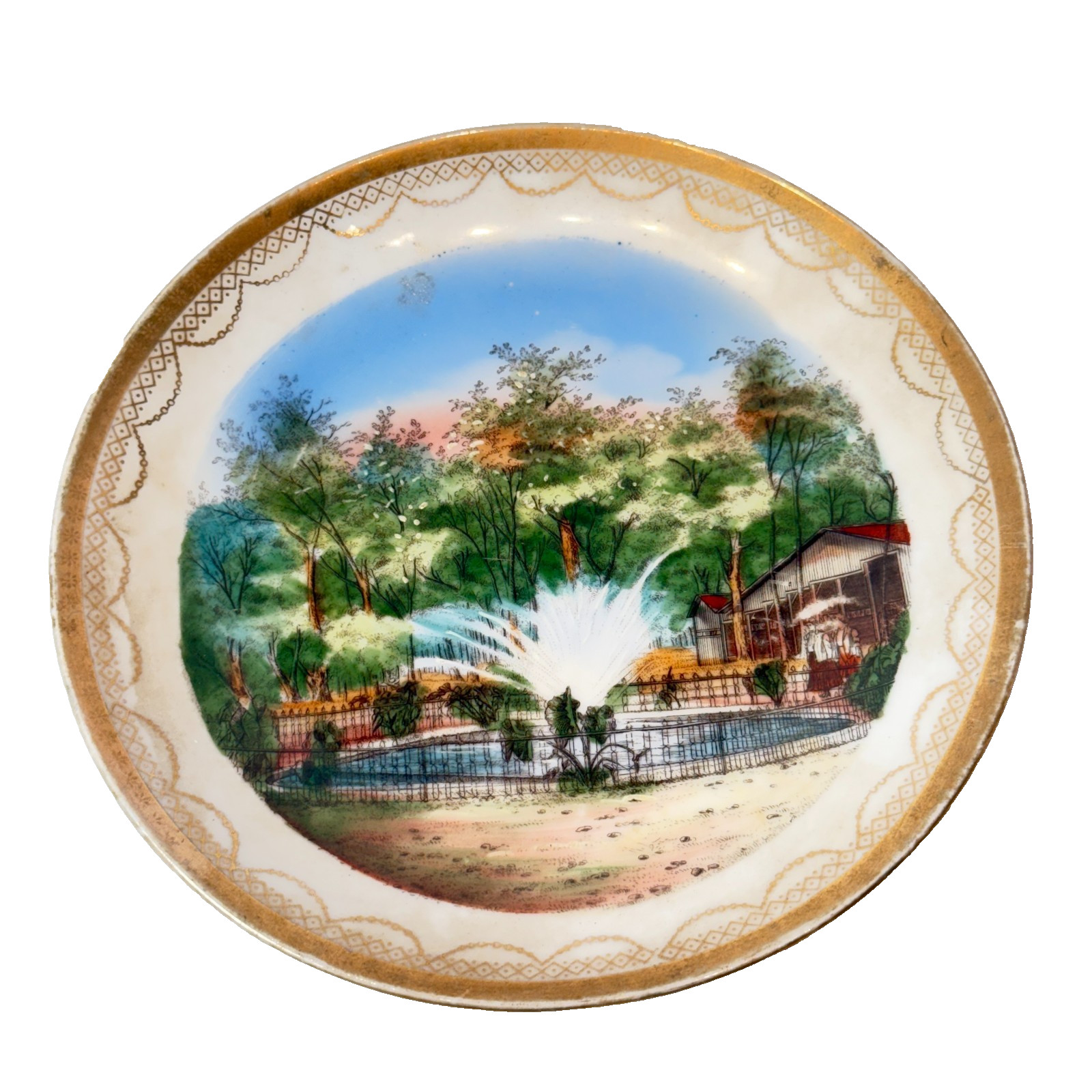 Ottawa KS KANSAS STATE PARK Antique Souvenir RARE China Dish Plate Ottawa KS KANSAS STATE PARK Antique Souvenir RARE China Dish Plate