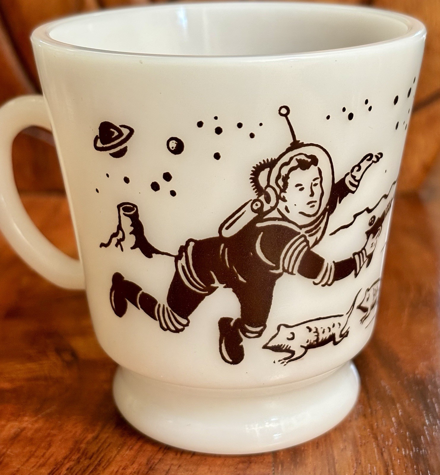 VTG 1950s Hazel Atlas BUCK ROGERS Kiddie Ware Platonite Sci-Fi Outer Space Mug
