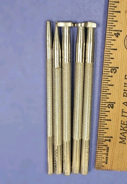 Lot of 5 Craftool Leather Stamping Tool Punch Various Styles Shapes Crafts Lot of 5 Craftool Leather Stamping Tool Punch Various Styles Shapes Crafts