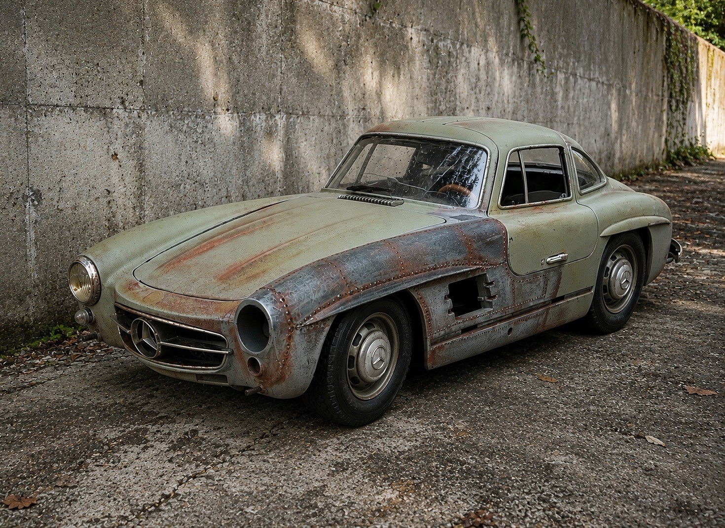 Vintage Bburago 1954 Mercedes-300 SL Gullwing 1:18 Diecast Custom Weathering