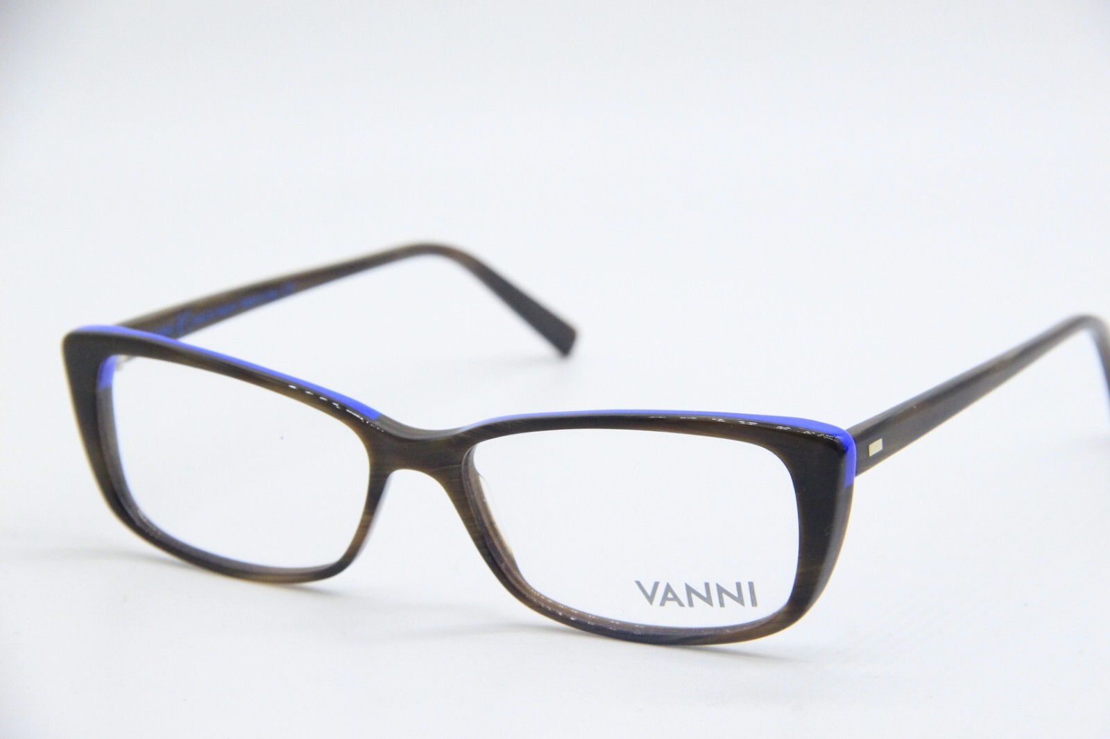 NEW VANNI V1956 A465 DARK BROWN BLUE AUTHENTIC EYEGLASSES FRAMES 51-15