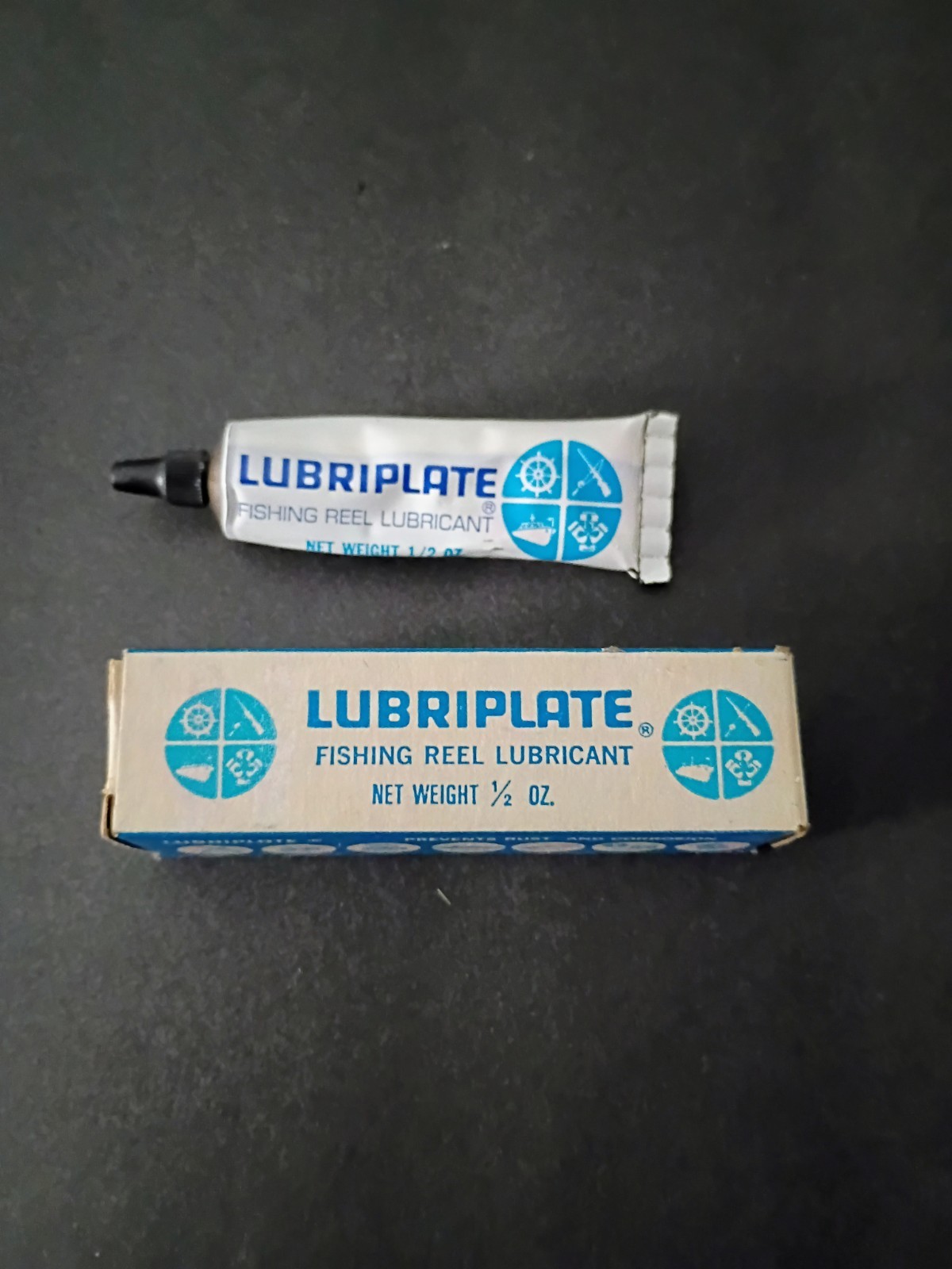 Vintage Lubriplate Fishing Reel Lubricant Grease 1/2 oz Tube w/ Original Box