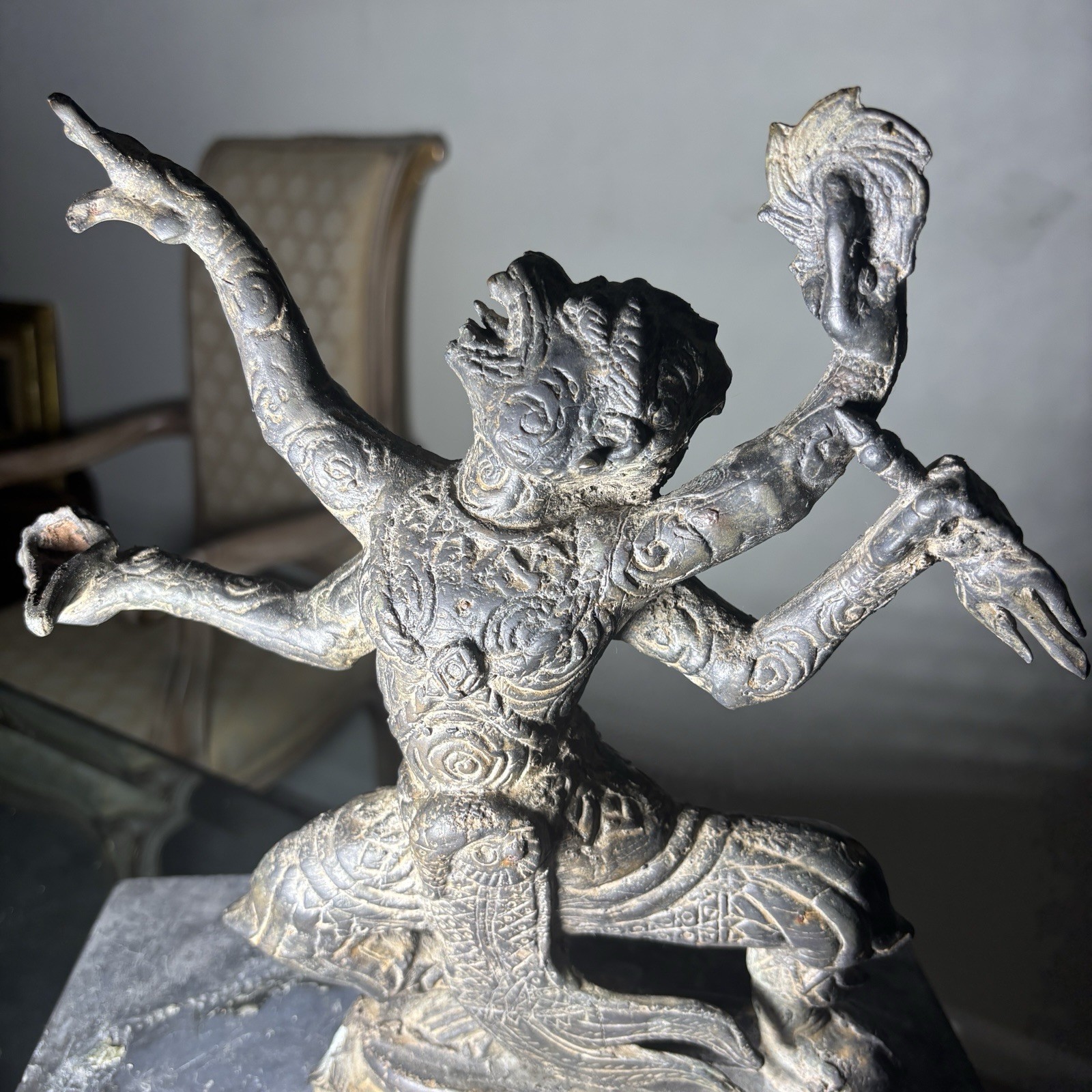 Antique Estate Bronze Hindu Hanuman Antique Estate Bronze Hindu Hanuman
