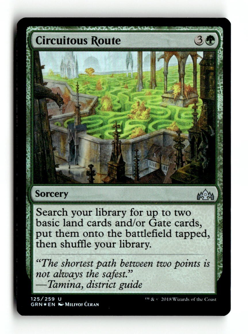 MTG | Circuitous Route | GRN | Foil | Moderately Played | English
