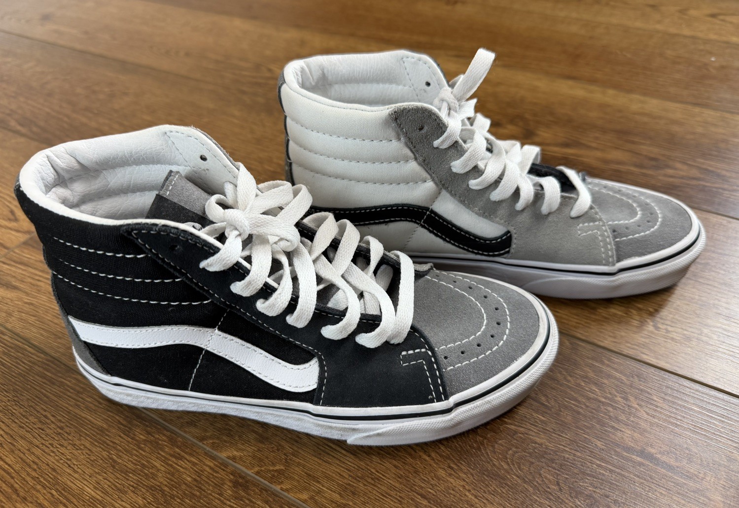 Vans Sk8-Hi Colorblock High Top Skate Shoes Grey Black White W 6.0 / M 4.5⁠