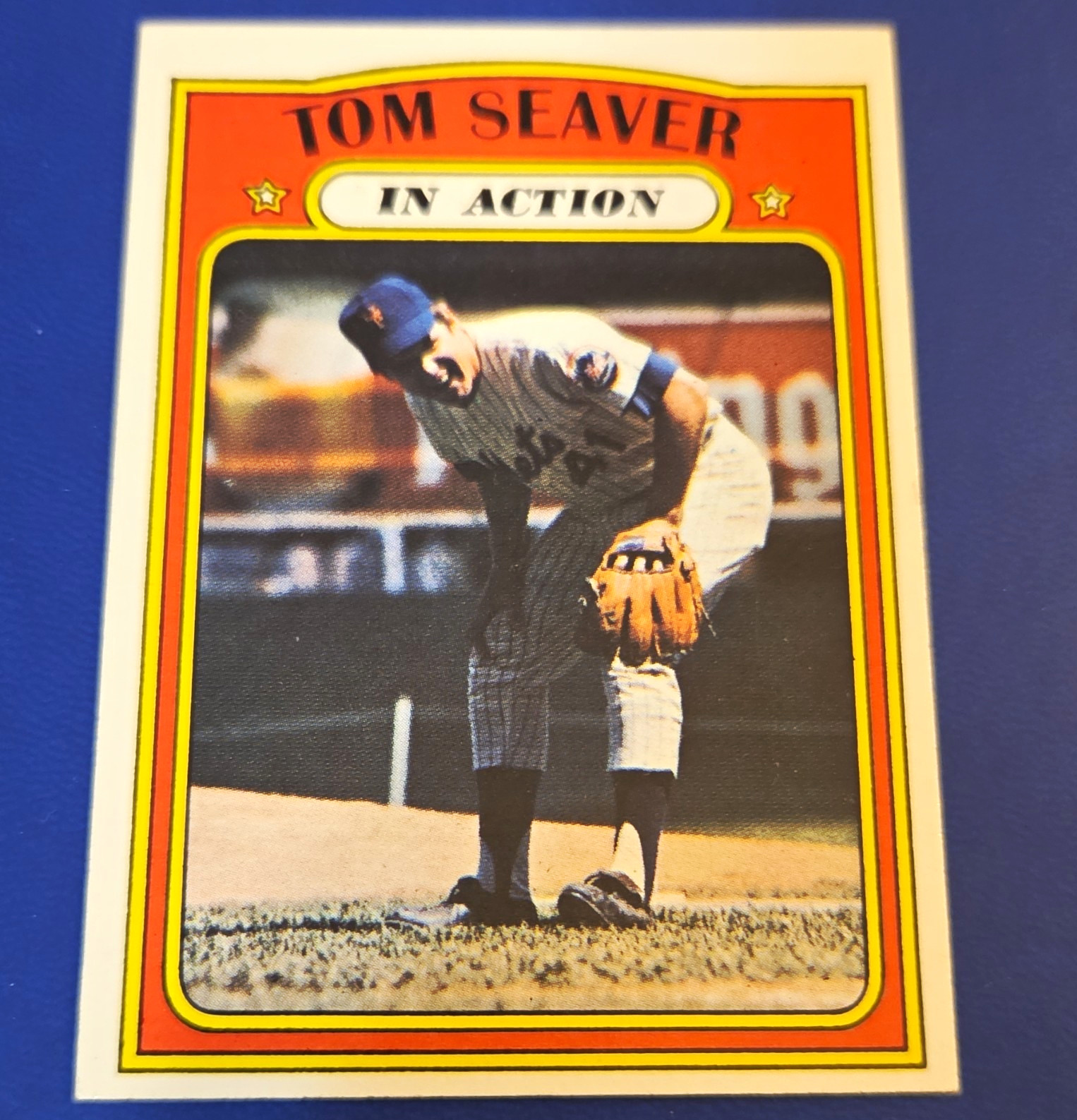 Topps 1972 Topps Tom Seaver #446 New York Mets Baseball Card In Action