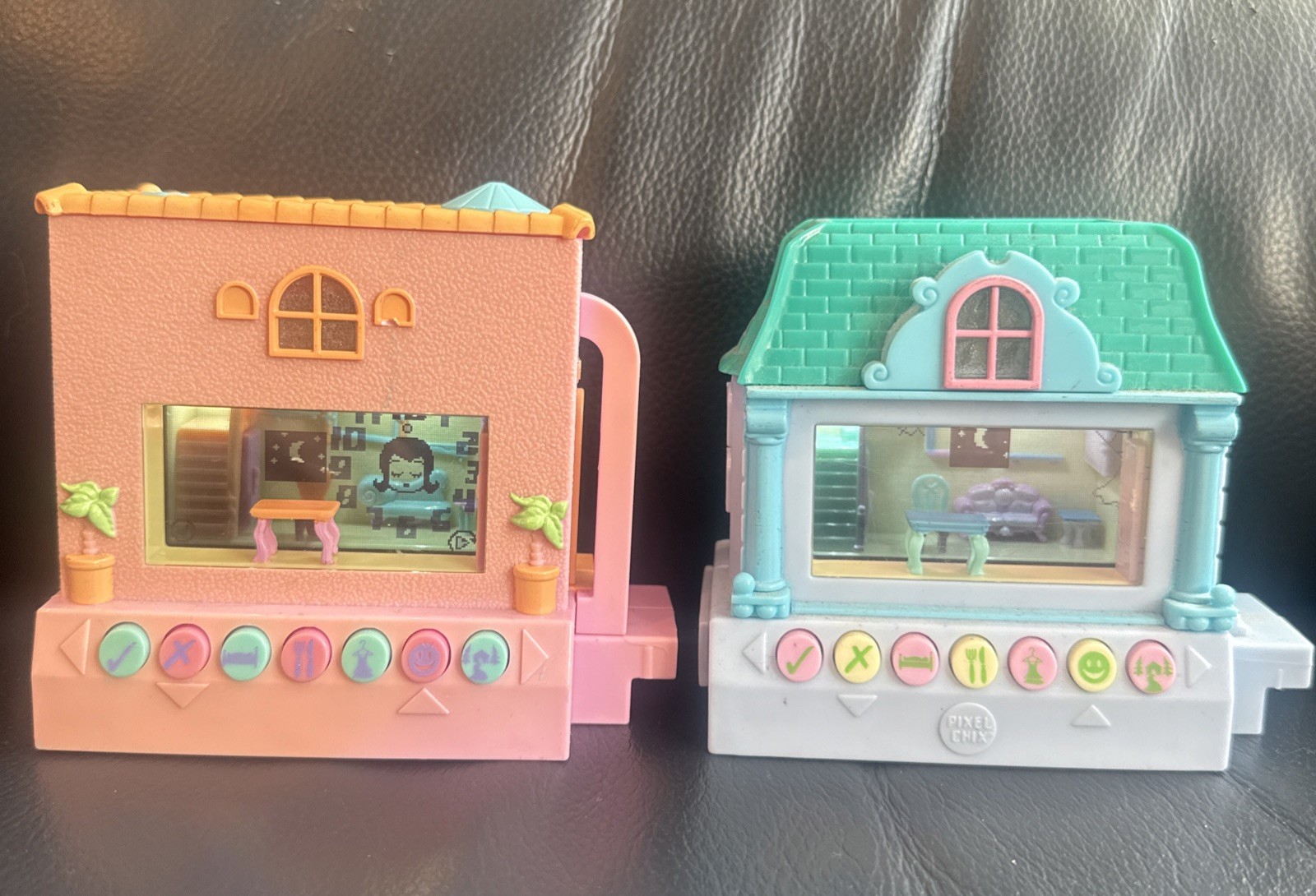 Pixel Chix Interactive Houses – Pink & Blue Bundle – Vintage 2000s