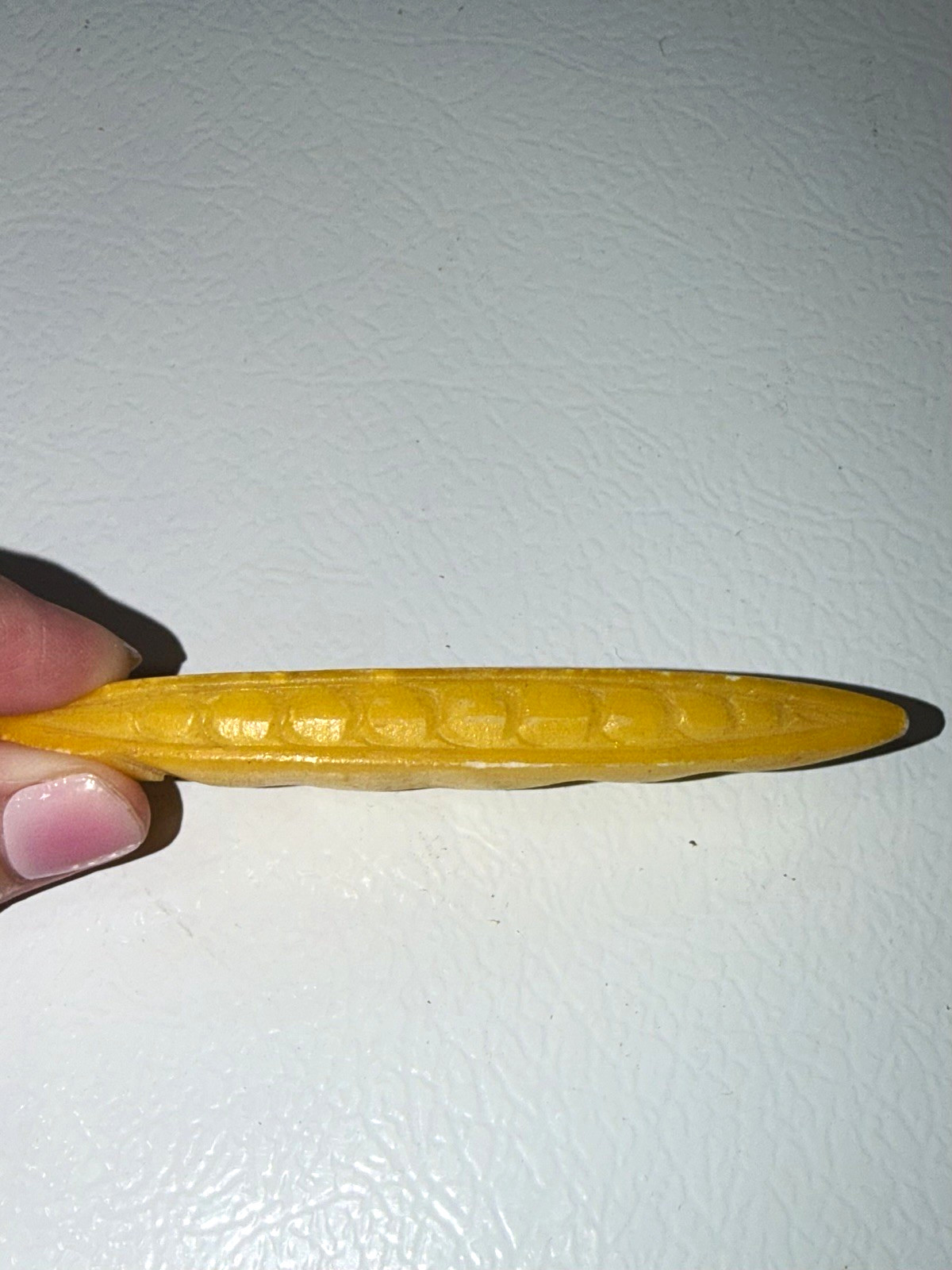 Rare Antique Stone/Alabaster Vegetable - Pea Rare Antique Stone/Alabaster Vegetable - Pea