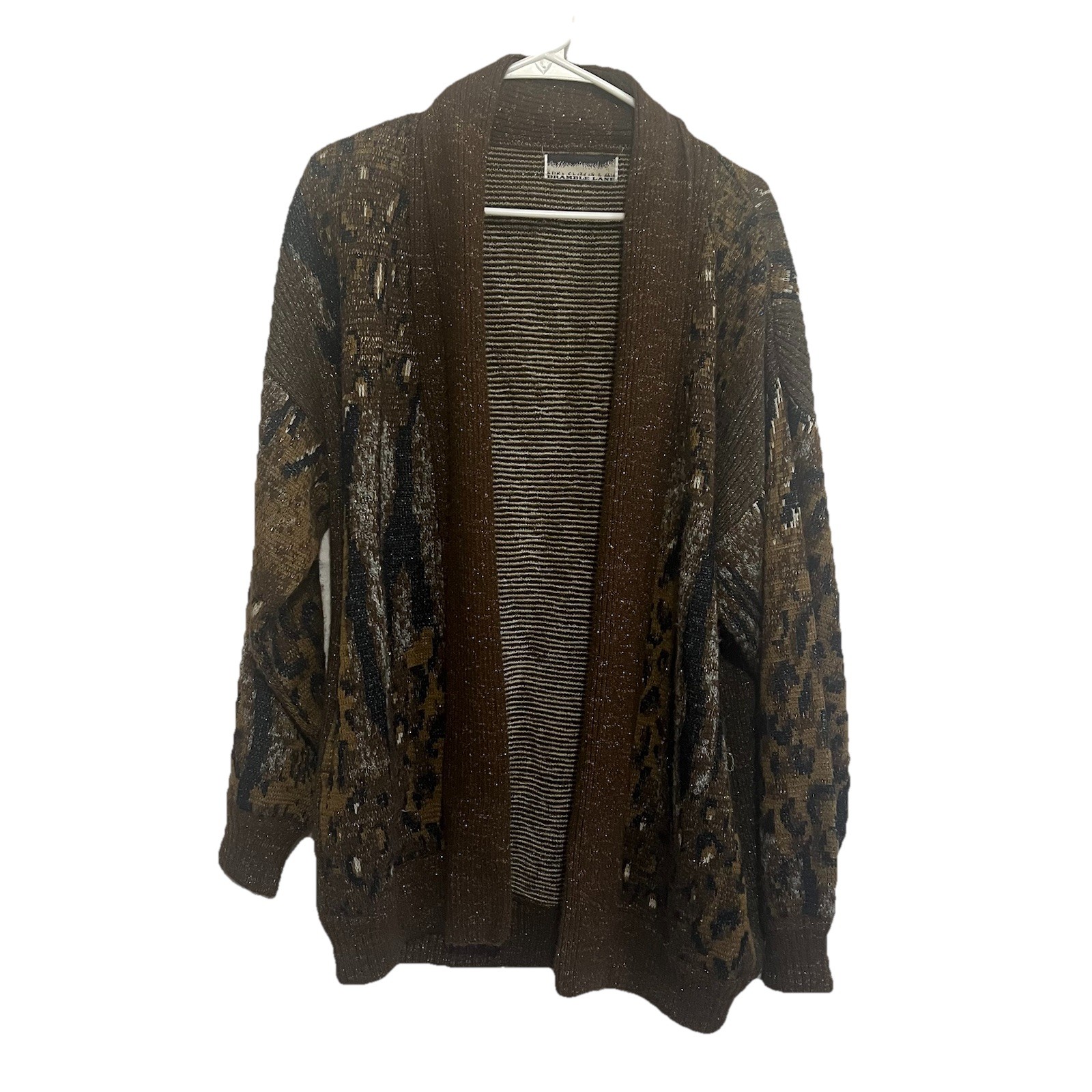 Bramble Lane Animal Skin Pattern Cardigan Sweater Ladies Med Pre Owned Pockets Bramble Lane Animal Skin Pattern Cardigan Sweater Ladies Med Pre Owned Pockets