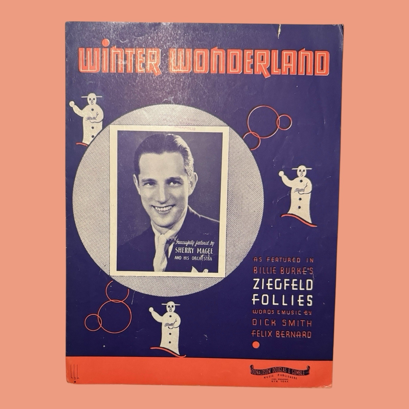 Winter Wonderland 1934 Sheet Music VtG Ziegfeld Follies Sherry Magee Orchestra