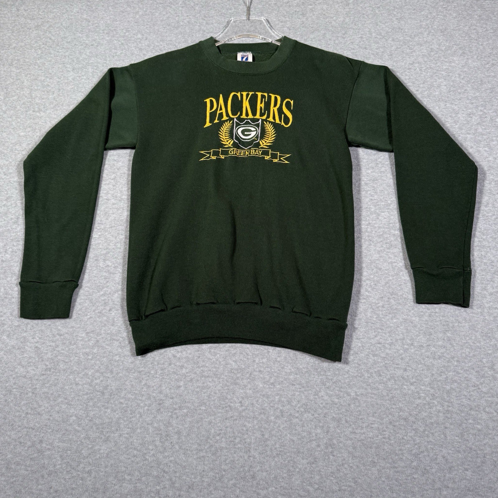 Vintage Green Bay Packers Logo 7 Sweatshirt Mens M NFL Football Embroidered NFL