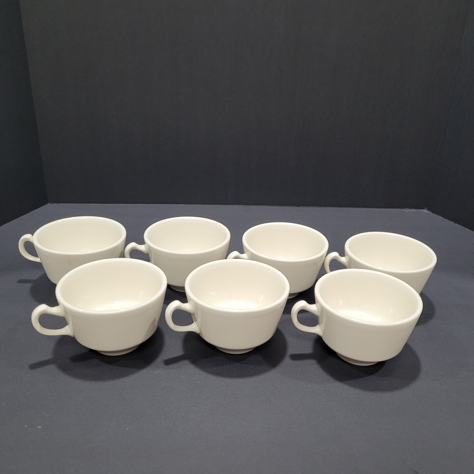 Set of 7 Homer Laughlin China Tea Coffee Cups Restaurant Ware Cream Off White Set of 7 Homer Laughlin China Tea Coffee Cups Restaurant Ware Cream Off White