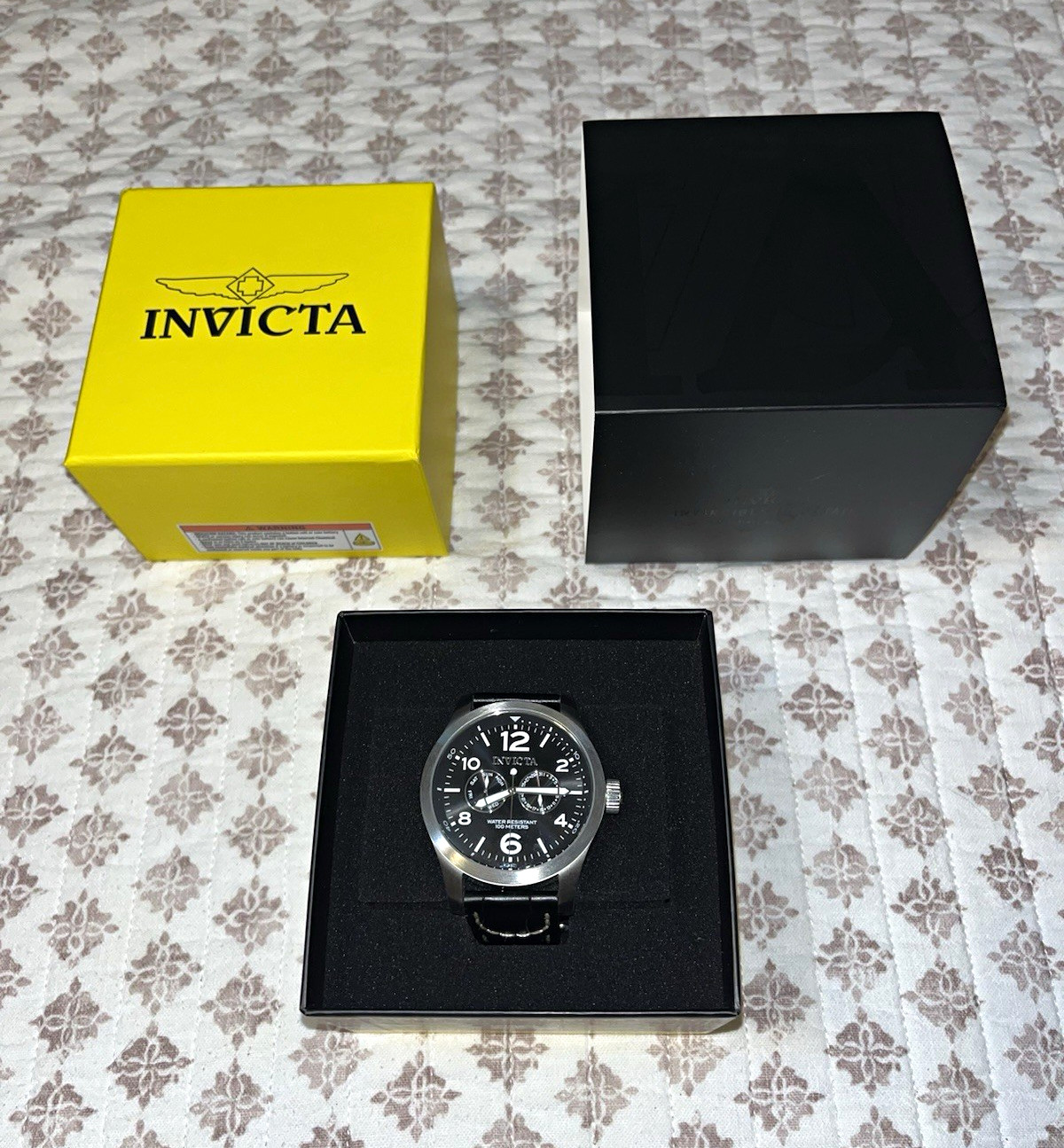 Invicta I-Force 0764 Quartz Men’s Watch Date Black Dial Leather Strap w/ Box Invicta I-Force 0764 Quartz Men’s Watch Date Black Dial Leather Strap w/ Box