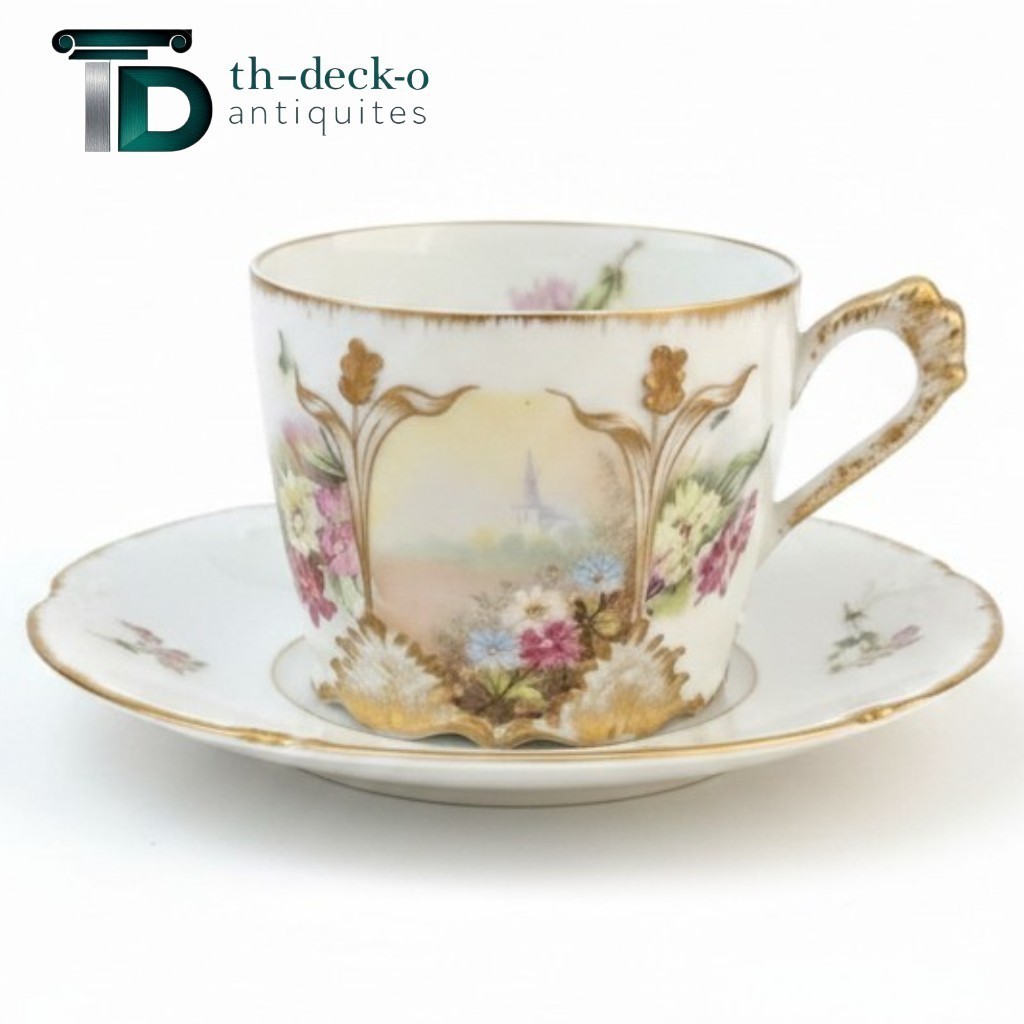 Large Limoges Art Nouveau 1900 Porcelain Lunch/Chocolate Cup Large Limoges Art Nouveau 1900 Porcelain Lunch/Chocolate Cup