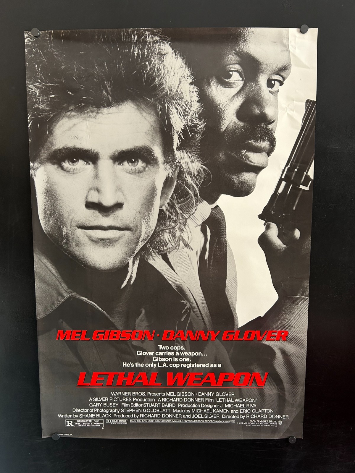 100% original 1987 LETHAL WEAPON Advanced One Sheet Movie Poster 27x40