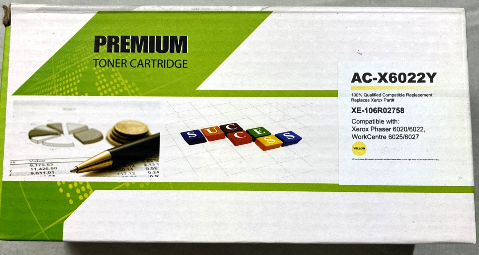 Premium Toner Cartridge Compatible AC-X6022Y NEW