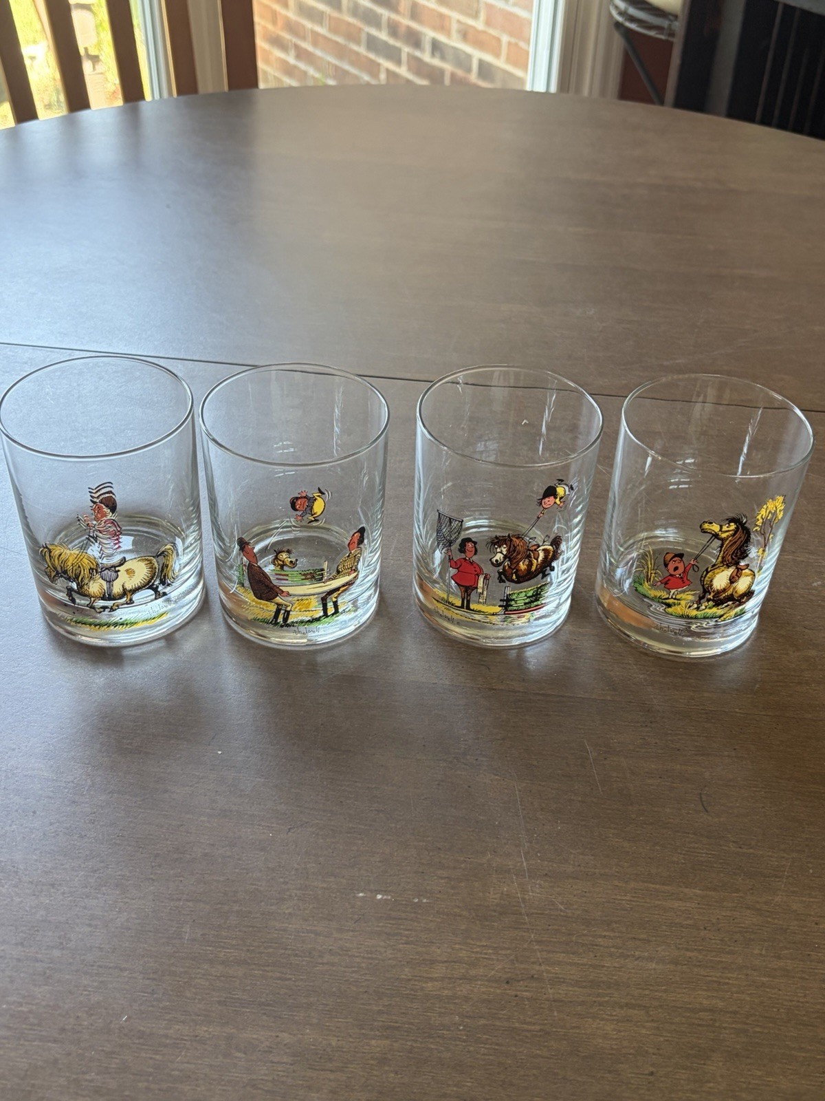 Vintage Norman Thelwell Equestrian High Ball Glasses Vintage Norman Thelwell Equestrian High Ball Glasses