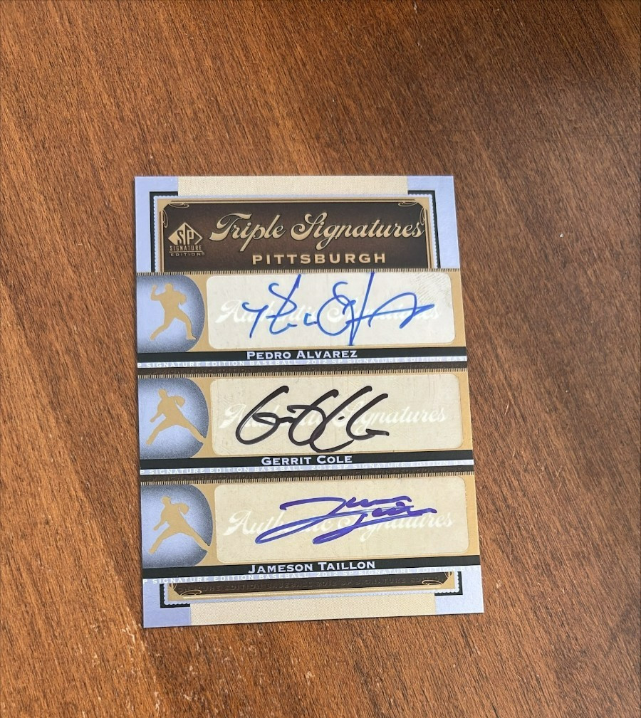 Alvarez Cole Taillon 2012 SP Triple Signatures Auto PIT-14 Pittsburgh Pirates