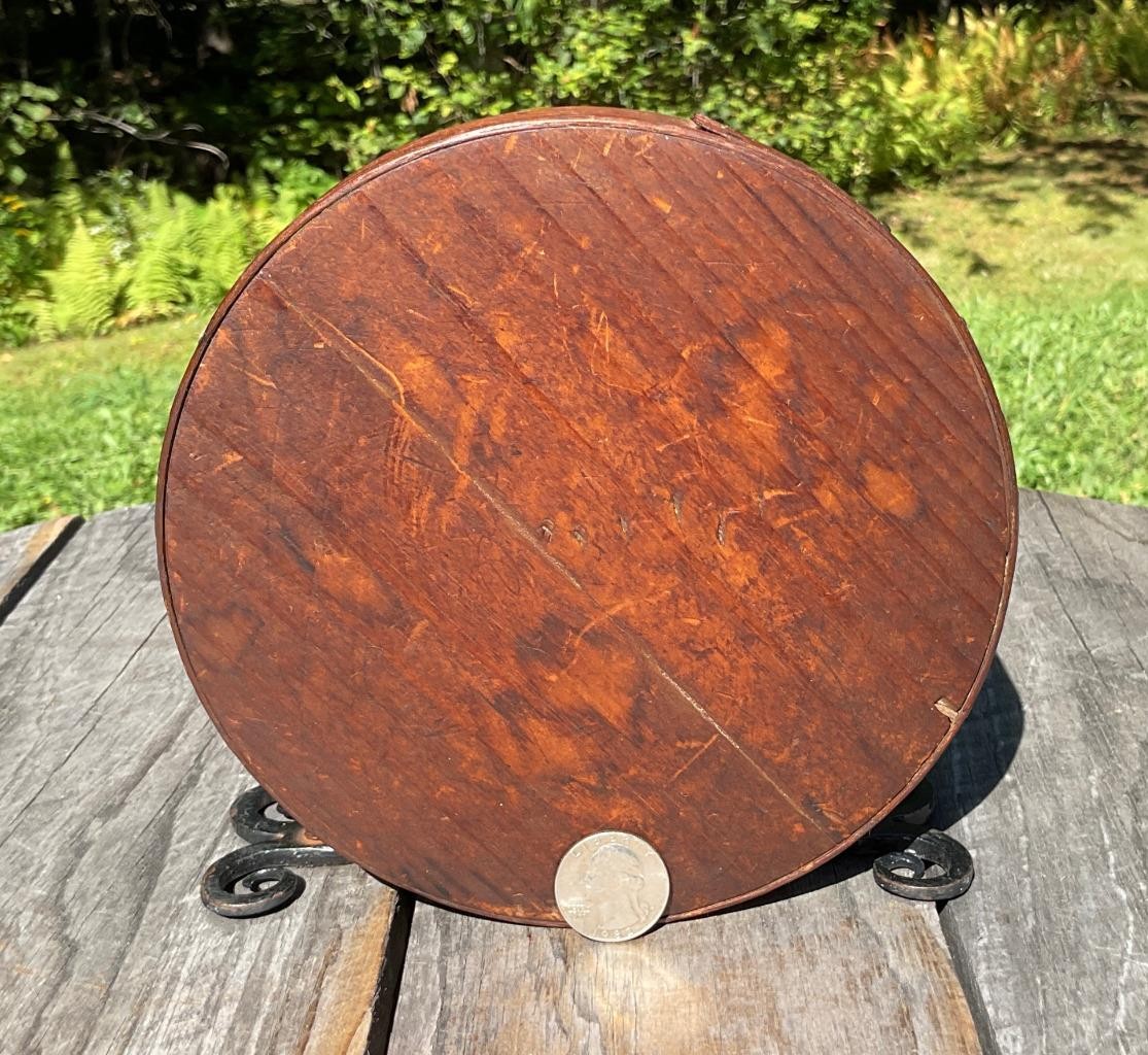 Antique Wooden Firkin Pantry Box LID ONLY 6.75