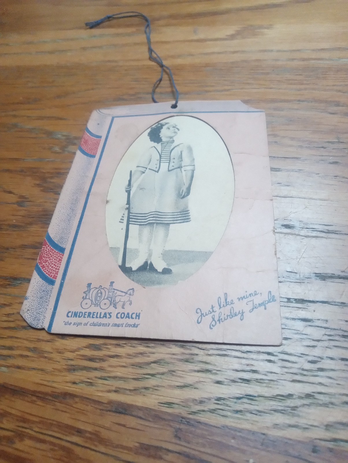 Shirley Temple 1930's Original Cinderella Frock Clothing Dress Hang Tag ONLY