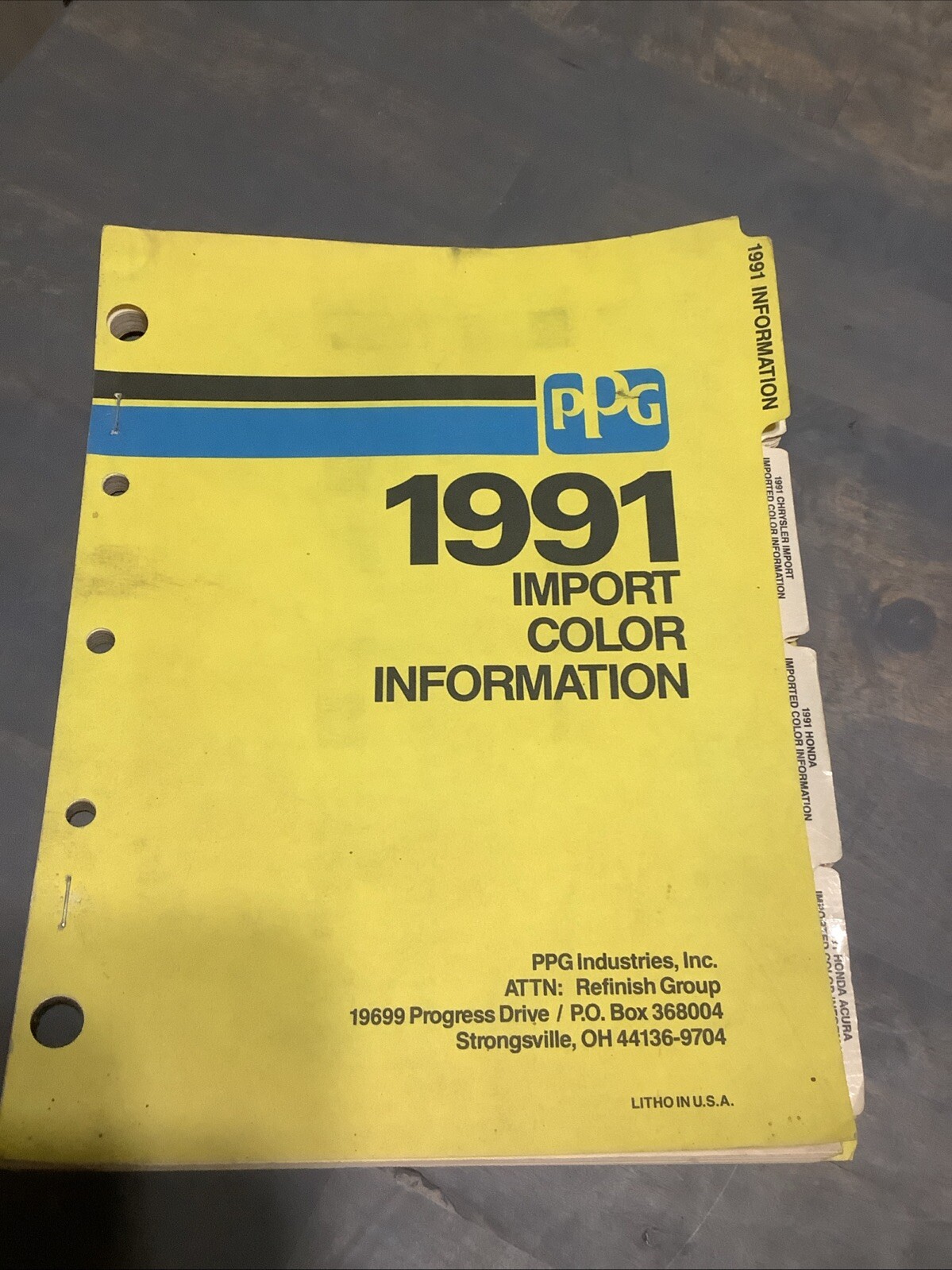 1991 PPG CORPORATE PAINT CHIP COLOR CHART IMPORT CAR