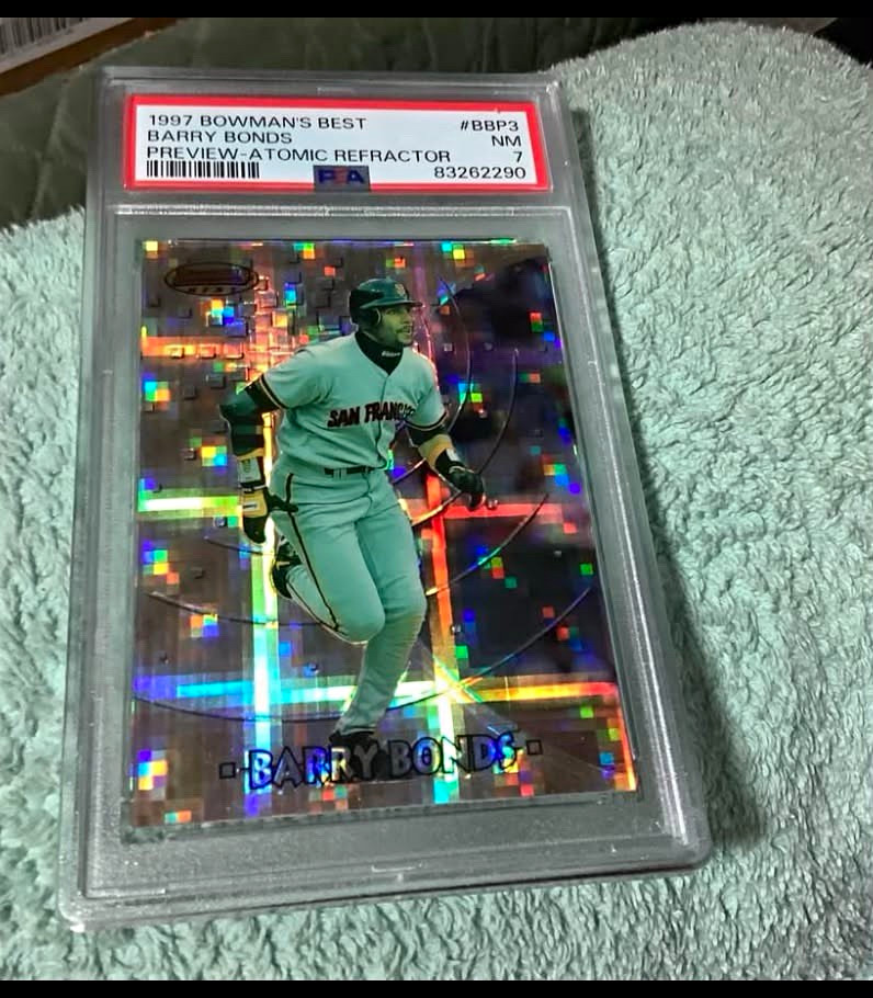 1997 Bowman\'s Best Previews Barry Bonds BBP 3 Atomic Refractor - Extremely Rare