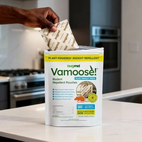 8-pk Vamoose Plus Rodent Repellent Pouches, Plant Scent Repels Rats & Mice BugMD