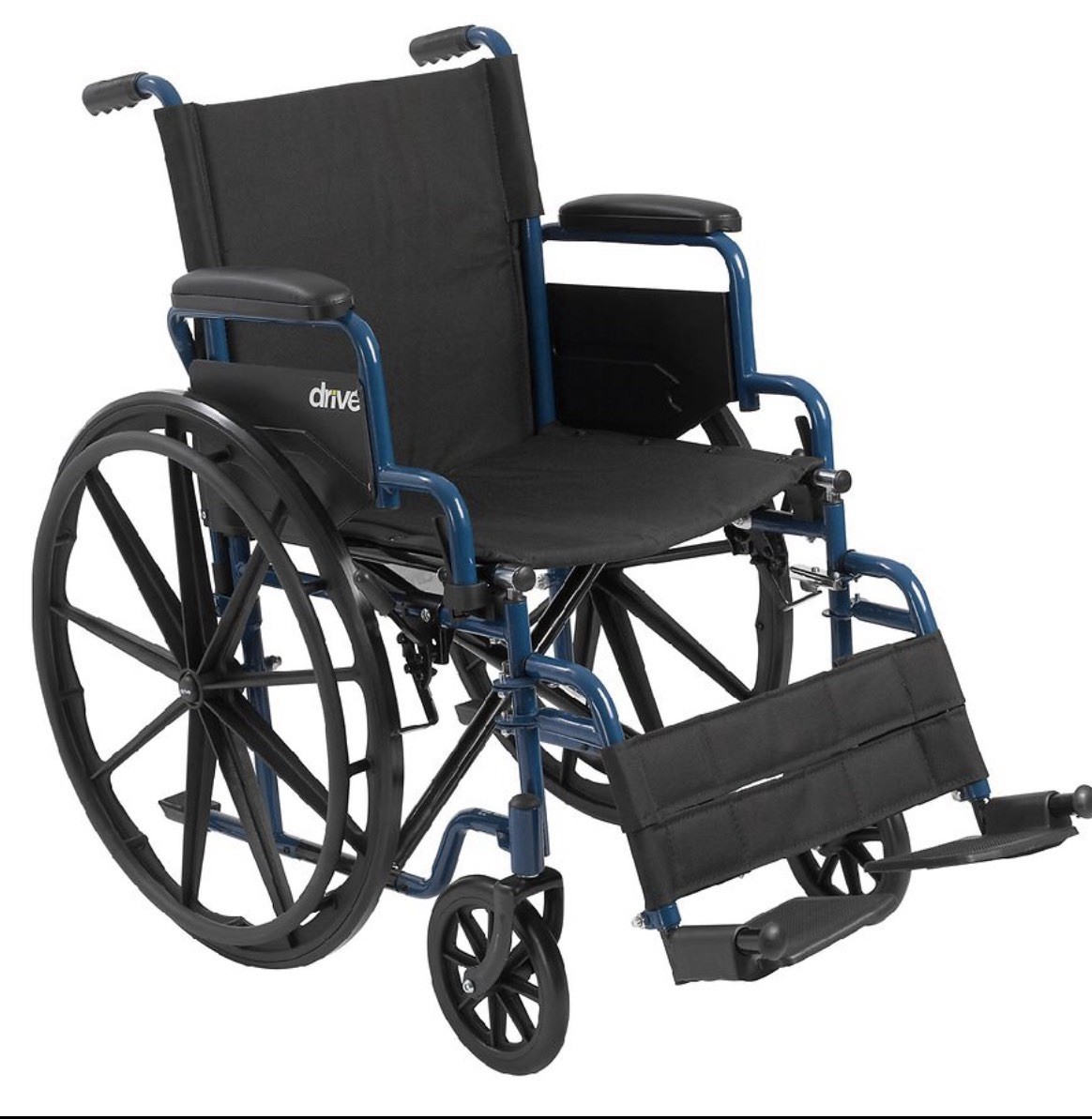 Drive Medical Blue Streak 18” Wheelchair BLS18FBD-SF Flip Back Arms Footrests