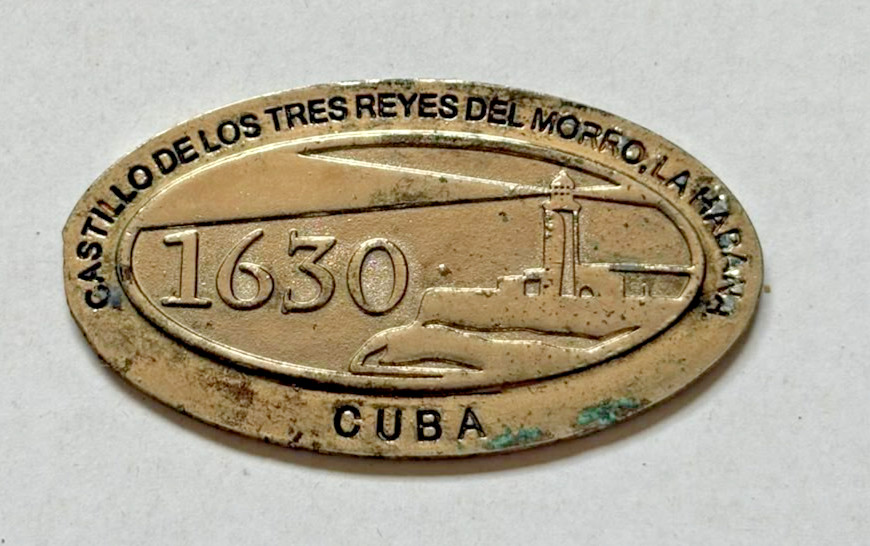 RARE UNSEEN MORRO CASTLE GUARD BADGE NUMERED 1630 TRES REYES CASTILLO 1950s RARE UNSEEN MORRO CASTLE GUARD BADGE NUMERED 1630 TRES REYES CASTILLO 1950s