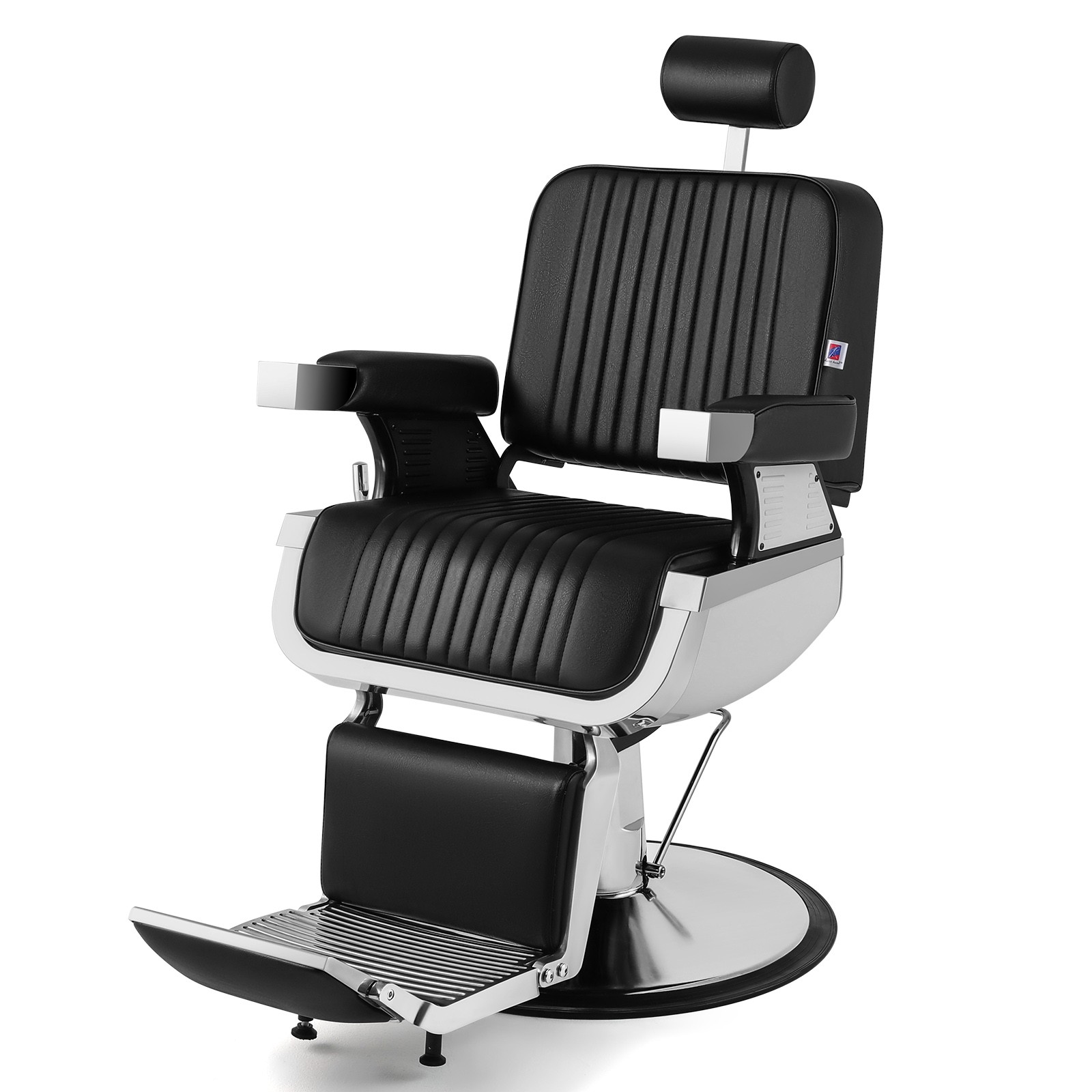 Black Heavy Duty Reclining Barber Chairs Hydraulic All Purpose Beauty Salon Spa