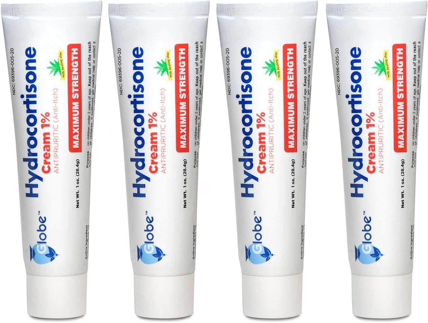(4 Pack) Hydrocortisone Maximum Strength Anti-Itch Cream 1% W/Aloe, Intensive Fo (4 Pack) Hydrocortisone Maximum Strength Anti-Itch Cream 1% W/Aloe, Intensive Fo