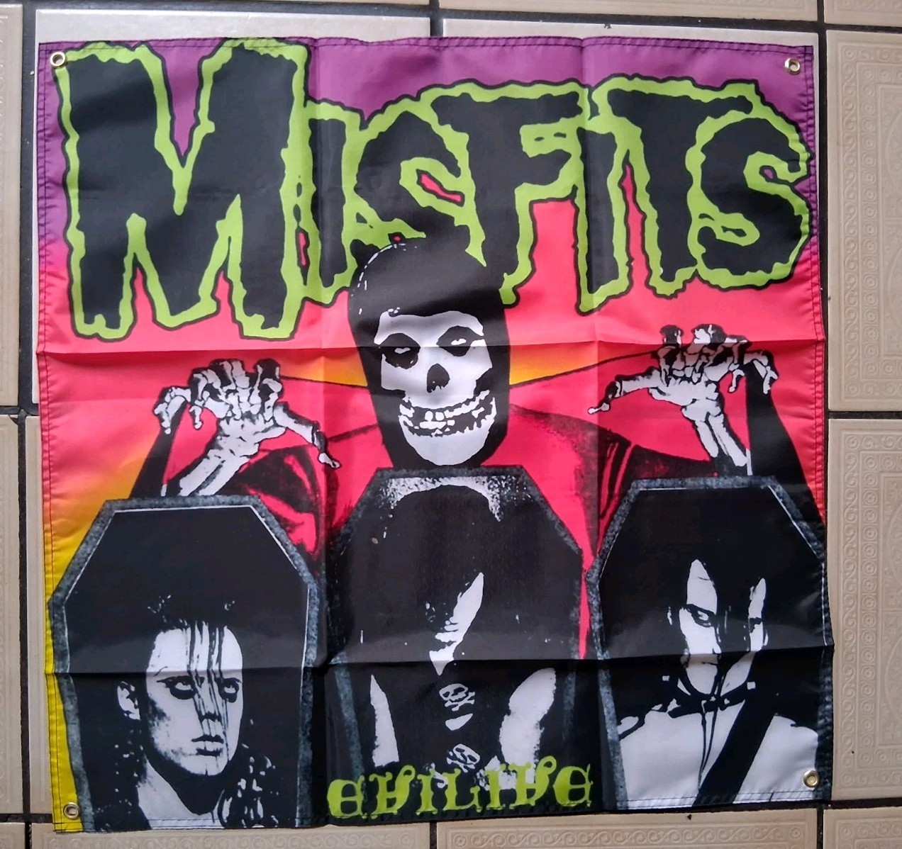 Misfits Evilive Album 2x2ft Banner Flag Poster Misfits Evilive Album 2x2ft Banner Flag Poster