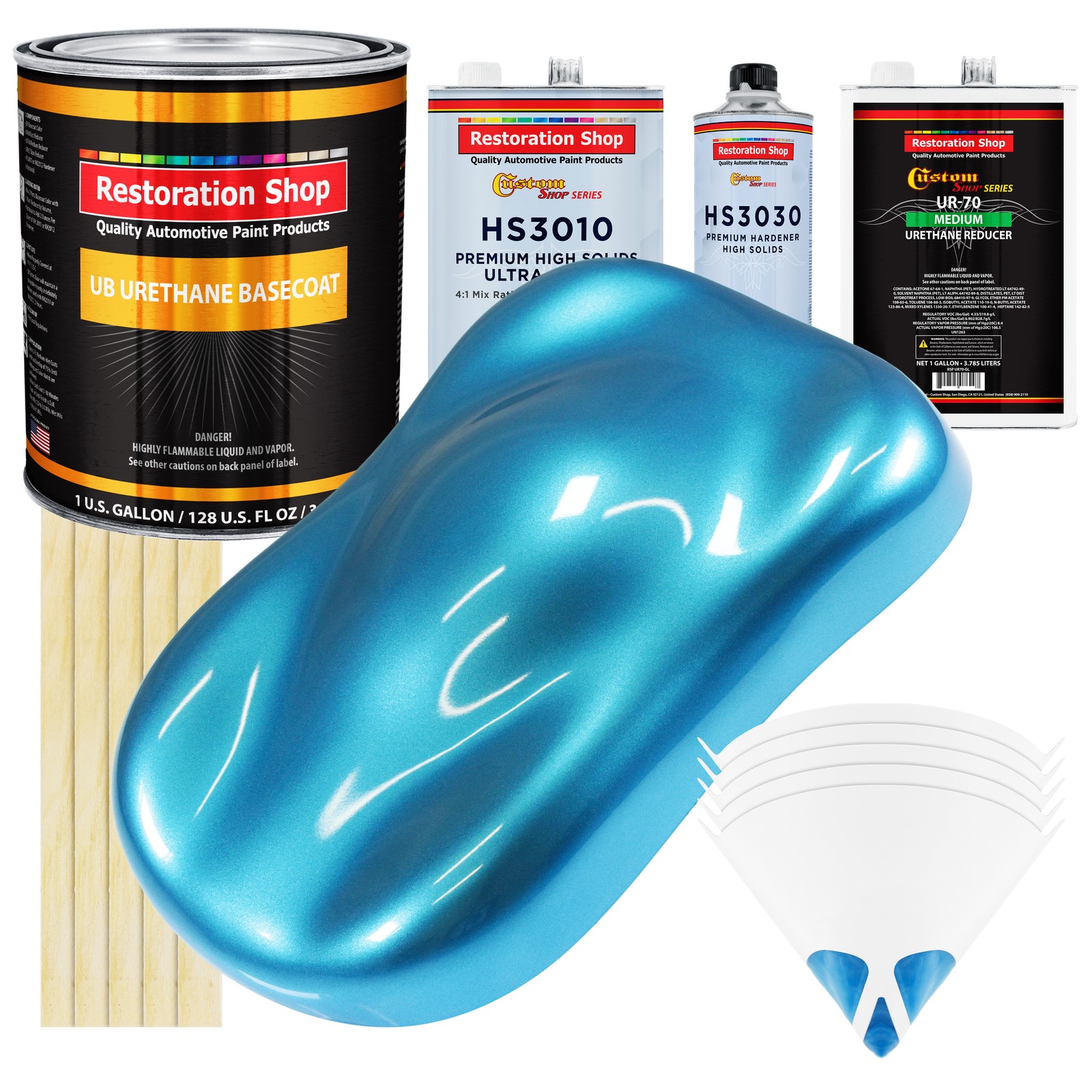 Electric Blue Metallic Premium Gallon Kit URETHANE BASECOAT Car Auto Paint Kit