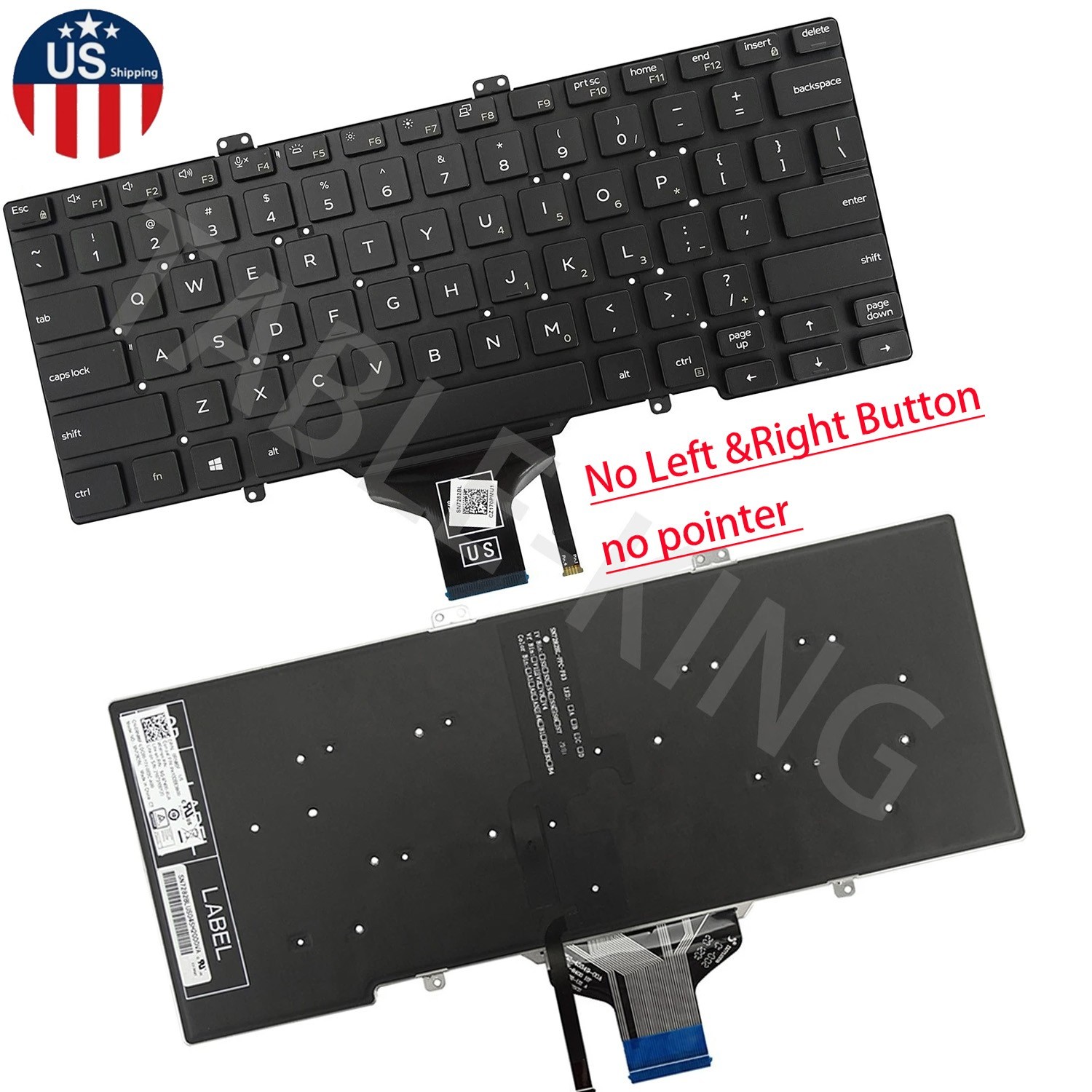US Series Backlit Keyboard For Dell Latitude 7400 5400 RN86F 0RN86F(No L&R) US Series Backlit Keyboard For Dell Latitude 7400 5400 RN86F 0RN86F(No L&R)
