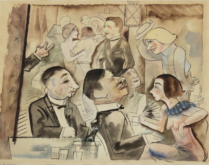George Grosz : Nightclub :  Weimar Era Cabaret Scene Art Print 1925