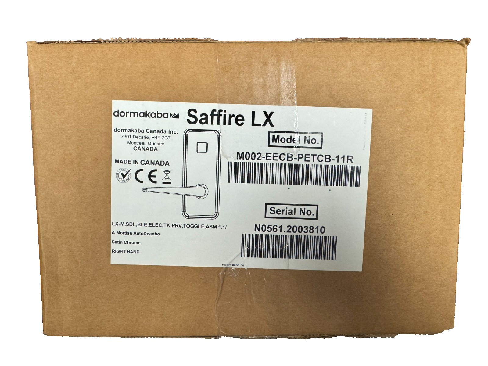 Dormakaba Saffire LX-M M002-EECB-PETCB-11R NEW