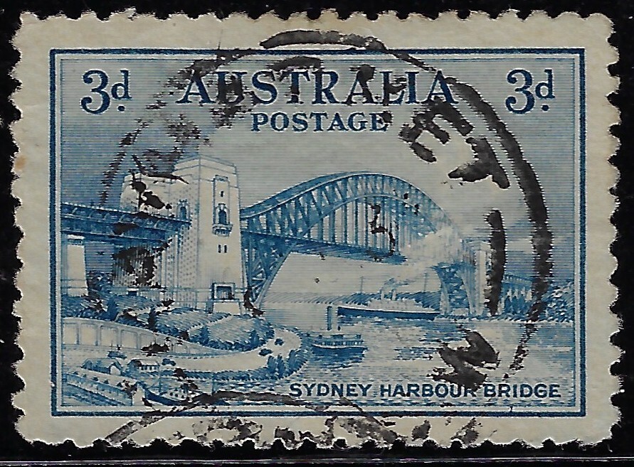 Australia 1932 3d. Bridge used, SG 142/ Scott 131, blue, perf. 11.     (a4744b
