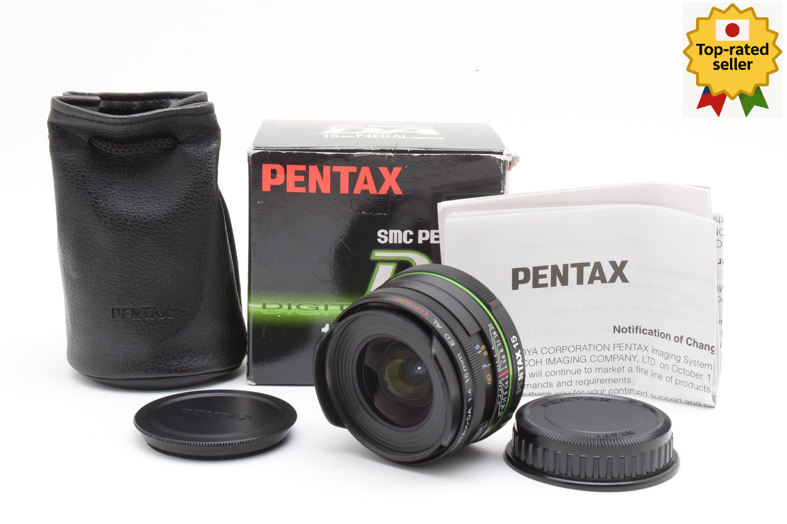 [MINT in Box] PENTAX SMC DA 15mm F4 ED AL Limited Wide Angle Lens From JAPAN