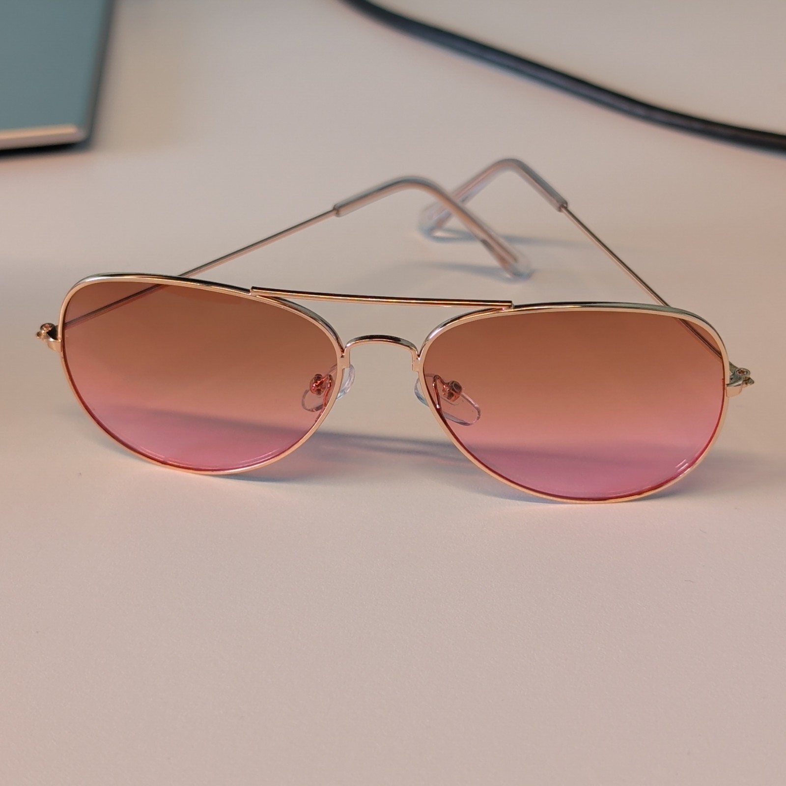 Pink Aviator Sunglasses, Gold Frame Pink Aviator Sunglasses, Gold Frame