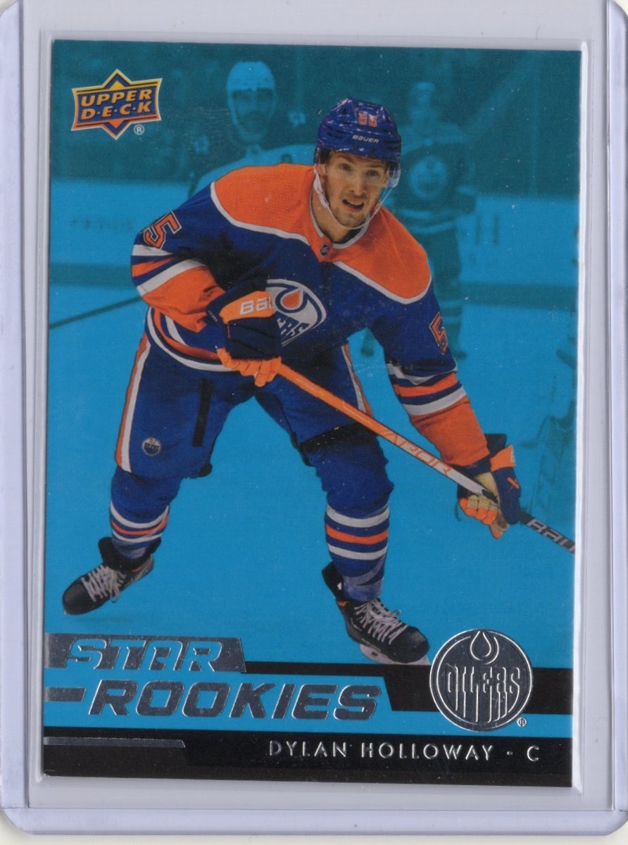 2022-23 Upper Deck NHL Star Rookie - Dylan Holloway #22 Blue (RC) Oilers Fire