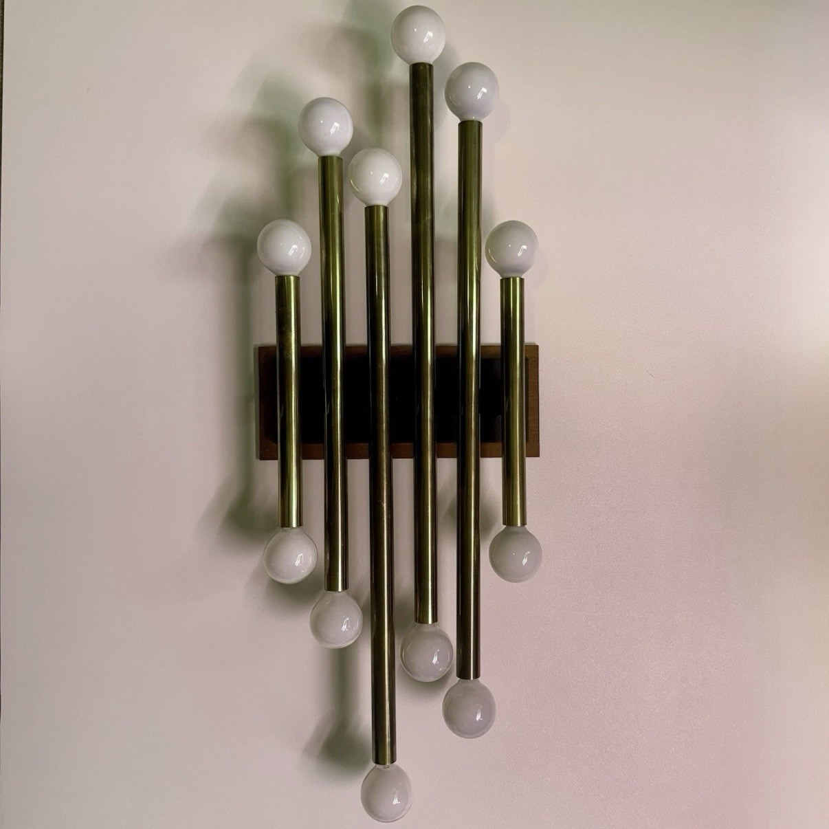 Gaetano Sciolari for Lightolier Brass Rod Pipe Wall Light MCM 1960s