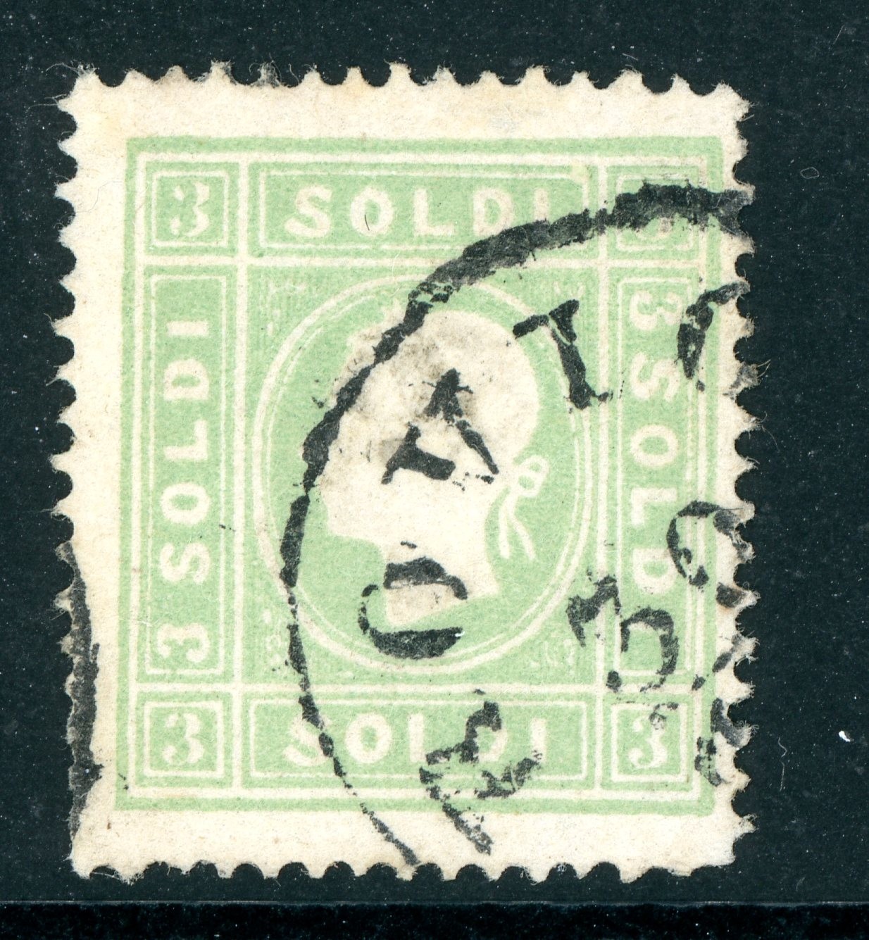 Austria 1862 Lombardy Venetia Type 2 Scott #9 VFU E295 Austria 1862 Lombardy Venetia Type 2 Scott #9 VFU E295
