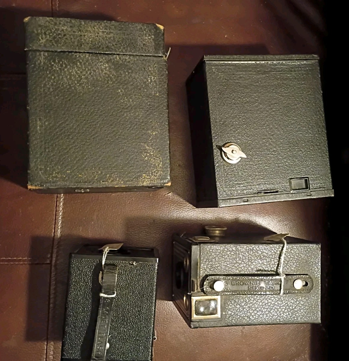 Lot of 3 Vintage Kodak Brownie Box Cameras Un-Tested 