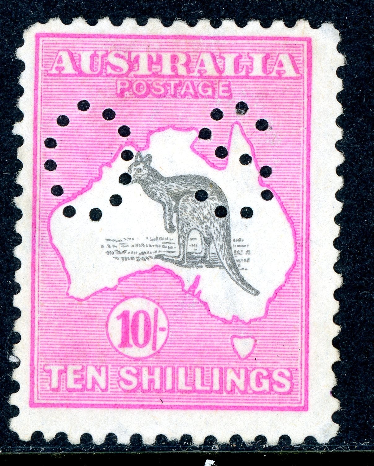 Australia 1915 Kangaroo 10\' Pink & Grey Official Roo SG #O51 Mint T202 Australia 1915 Kangaroo 10\' Pink & Grey Official Roo SG #O51 Mint T202