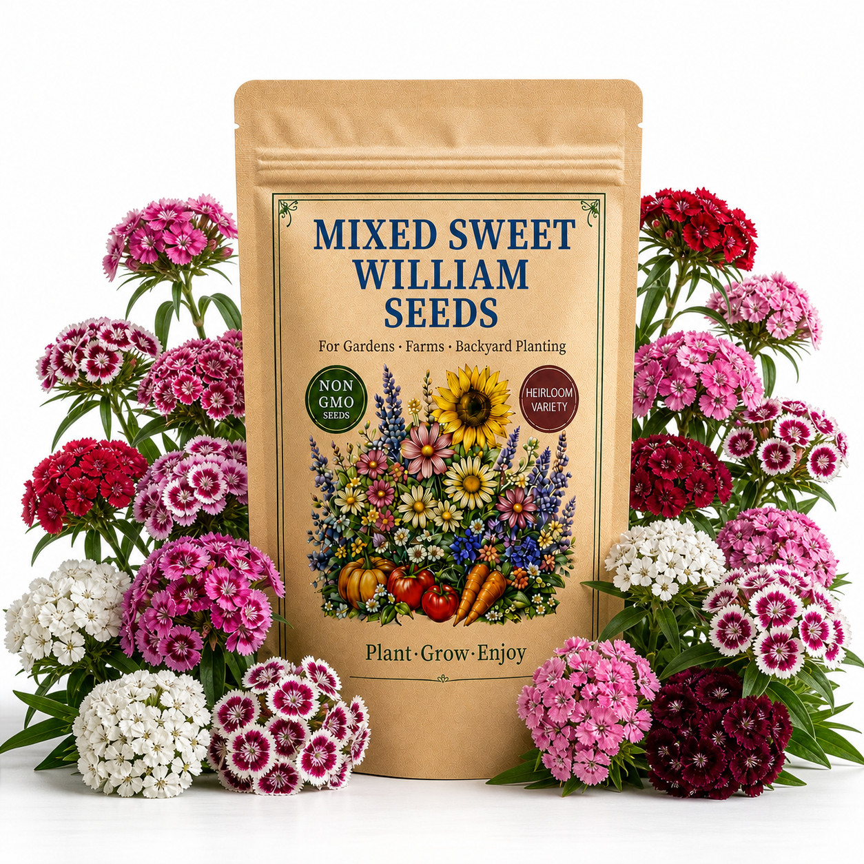 500 Mixed Sweet William Seeds - Garden Flowers for Home Planting Pollinator Beds