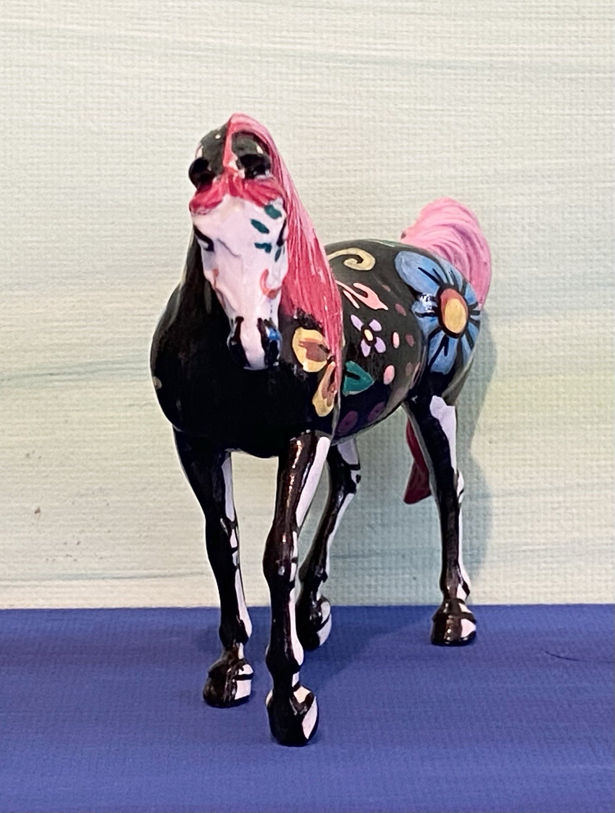 Custom Breyer Stablemate Day Of The Dead Arabian Horse Hand Painted OOAK