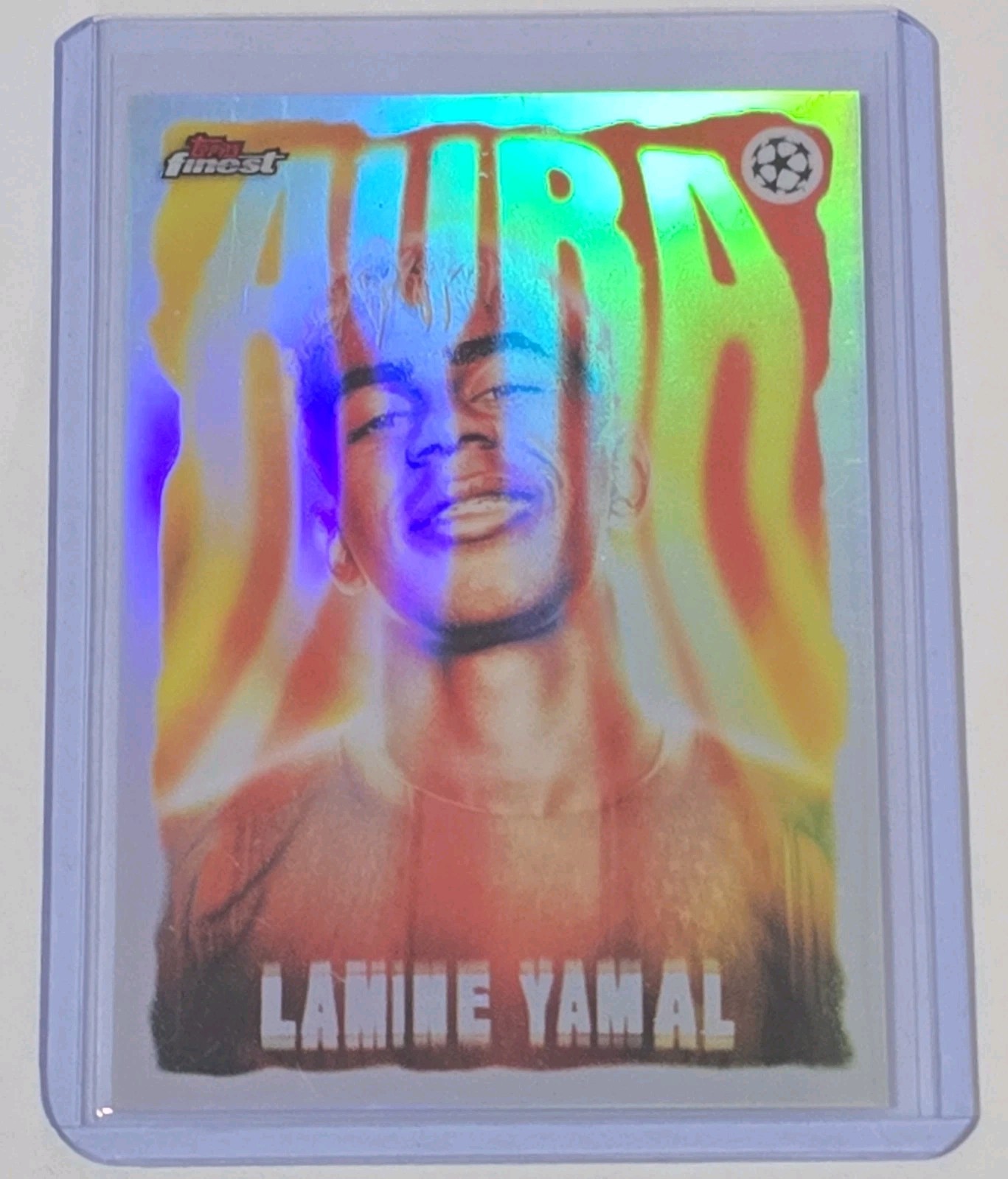 Topps 2024 Finest UEFA Champions League Aura Lamine Yamal FC Barcelona AU-10 Topps 2024 Finest UEFA Champions League Aura Lamine Yamal FC Barcelona AU-10