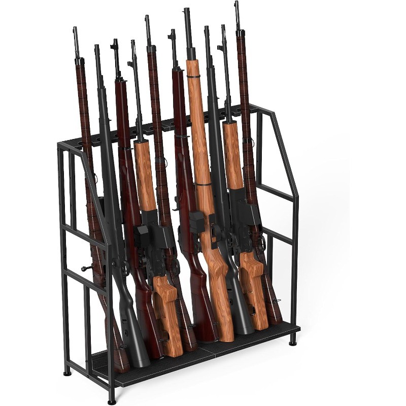 Free Standing Shot Gun Rack, Gun Display Rack Storage Holder for Home and Garage